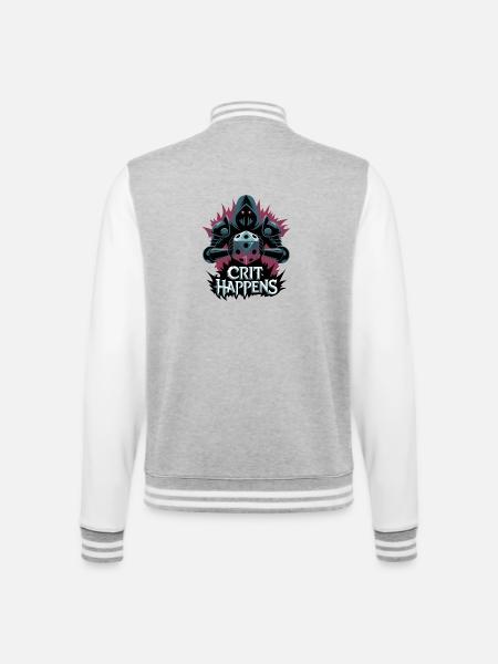 Crit Happens - College Sweat Jacket - heather grey/white