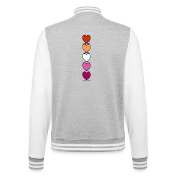 Cœurs lesbiennes, lesbiennes - Veste Teddy - gris chiné / blanc - Dos - Marisol (170cm)