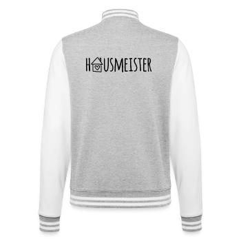 Hausmeister - College-Sweatjacke - Grau meliert/Weiß - Hinten - Marisol (170cm)
