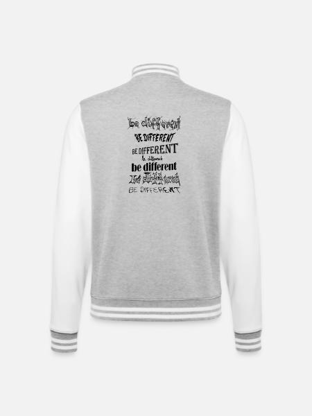 be different, sei anders, du bist einzigartig - College-Sweatjacke - Grau meliert/Weiß