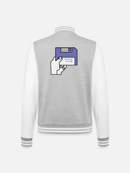 Banc de travail - Veste Teddy - gris chiné / blanc