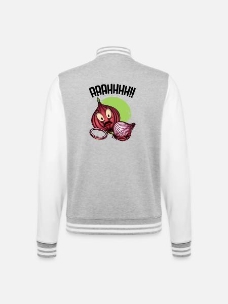 Onion chaos neon illustration - College Sweat Jacket - heather grey/white