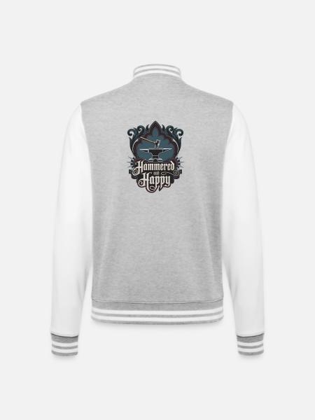 Martelé et heureux - Veste Teddy - gris chiné / blanc
