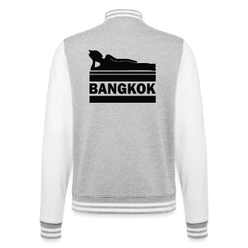 Bangkok Buddha Thailand Tempel Wat Pho Souvenir TH - College-Sweatjacke - Grau meliert/Weiß - Hinten - Marisol (170cm)