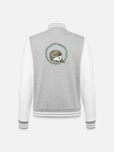Hérisson - Veste Teddy - gris chiné / blanc