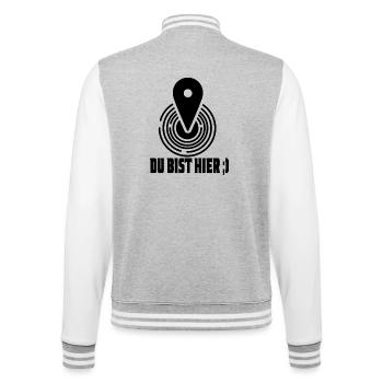 You are here, your current location - College Sweat Jacket - heather grey/white - Back - Marisol (170cm)