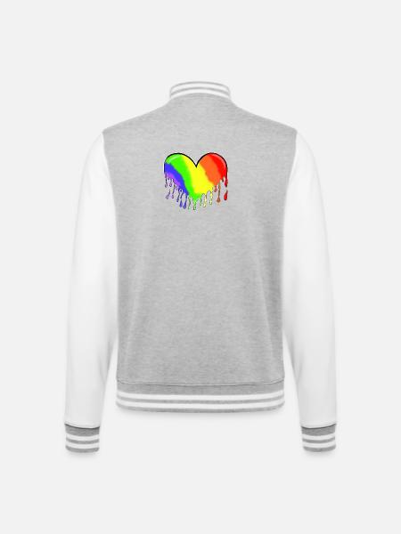 Heart - College Sweat Jacket - heather grey/white