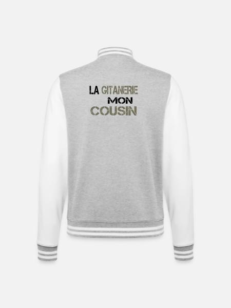 La gitanerie mon cousin - Veste Teddy - gris chiné / blanc