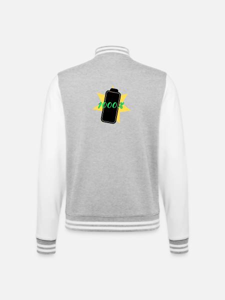 1000% energy - College Sweat Jacket - heather grey/white