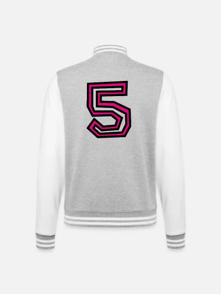 5 - College Sweat Jacket - heather grey/white