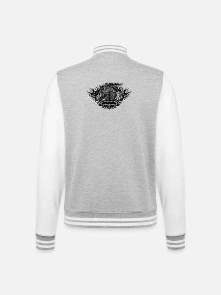 Tractor Pulling Logo - College-Sweatjacke - Grau meliert/Weiß