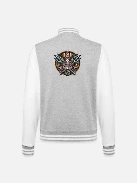 Fille du village logo - Veste Teddy - gris chiné / blanc