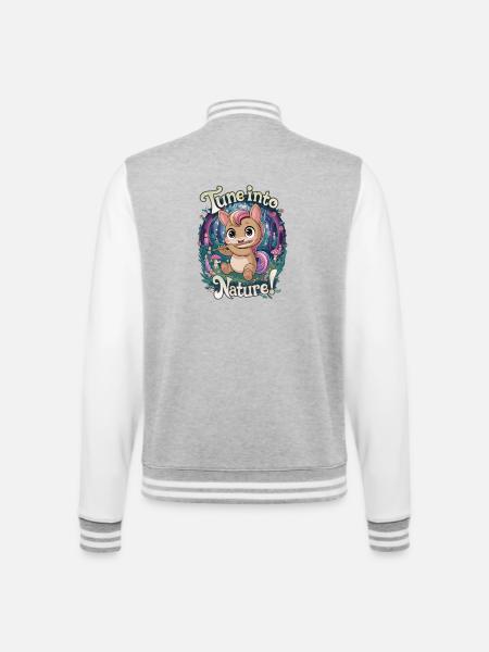 Tune Into Nature! - College Sweat Jacket - heather grey/white