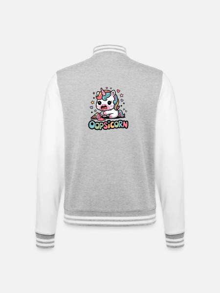 Oopsicorn - Veste Teddy - gris chiné / blanc