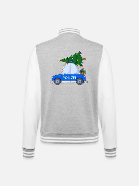 Police Car Christmas - College Sweat Jacket - heather grey/white