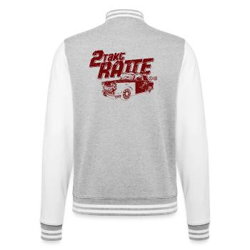 2TAKT RATTE - Kult DDR Trabi - College-Sweatjacke - Grau meliert/Weiß - Hinten - Marisol (170cm)