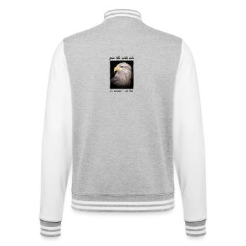 Steinadler - Join the wild side - Fotoprint - College-Sweatjacke - Grau meliert/Weiß - Hinten - Marisol (170cm)