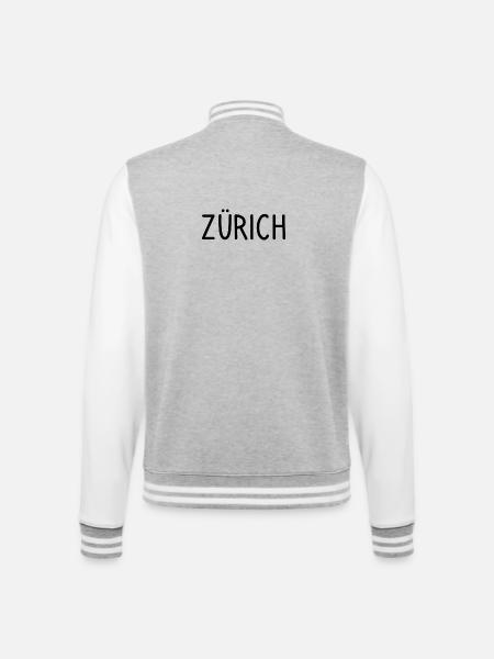 Zurich - College Sweat Jacket - heather grey/white