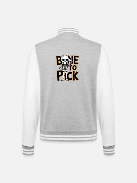 Bone To Pick - College Sweat Jacket - heather grey/white
