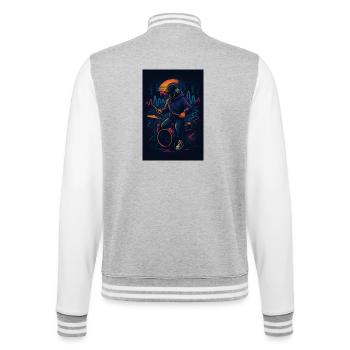 Neon Drummer - College Sweat Jacket - heather grey/white - Back - Marisol (170cm)