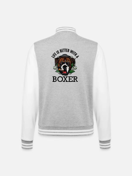 boxeur - Veste Teddy - gris chiné / blanc