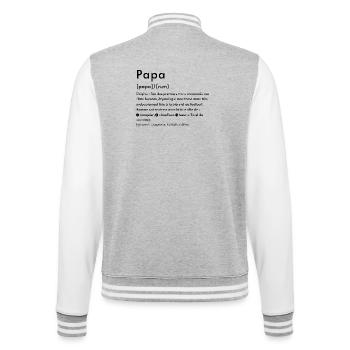 Papa définition  - Veste Teddy - gris chiné / blanc - Dos - Marisol (170cm)