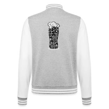La pression il vaut mieux la boire que la subir - Veste Teddy - gris chiné / blanc - Dos - Marisol (170cm)