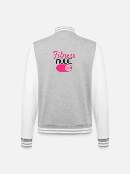 Mode fitness activé - Veste Teddy - gris chiné / blanc