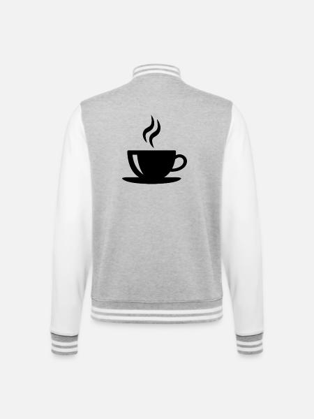 Kaffeetasse - College-Sweatjacke - Grau meliert/Weiß