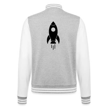 Weltraumrakete - College-Sweatjacke - Grau meliert/Weiß - Hinten - Marisol (170cm)