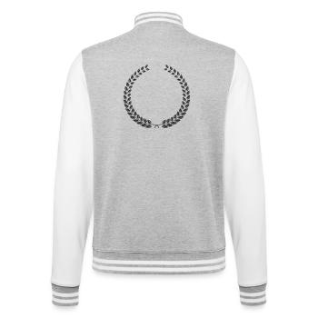 Laurel Wreath Vintage Award Badge Frame Vector - College-Sweatjacke - Grau meliert/Weiß - Hinten - Marisol (170cm)