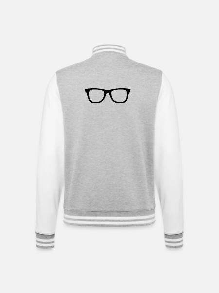 Lunettes - Veste Teddy - gris chiné / blanc