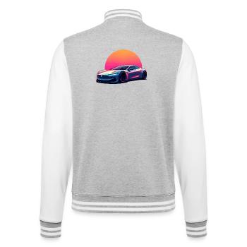 Elektrische Welle - College-Sweatjacke - Grau meliert/Weiß - Hinten - Marisol (170cm)