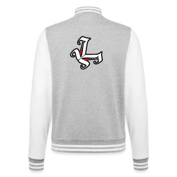 JJ malicious but stylish - College Sweat Jacket - heather grey/white - Back - Marisol (170cm)