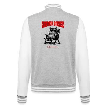Summer Breeze - Relaxed cat in a sun chair - College Sweat Jacket - heather grey/white - Back - Marisol (170cm)