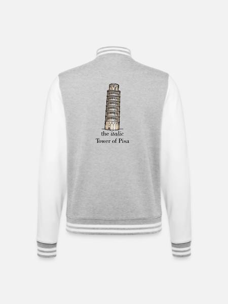 the italic Tower - College-Sweatjacke - Grau meliert/Weiß