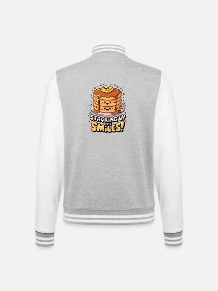 Staking Up The Smiles! - College Sweat Jacket - heather grey/white