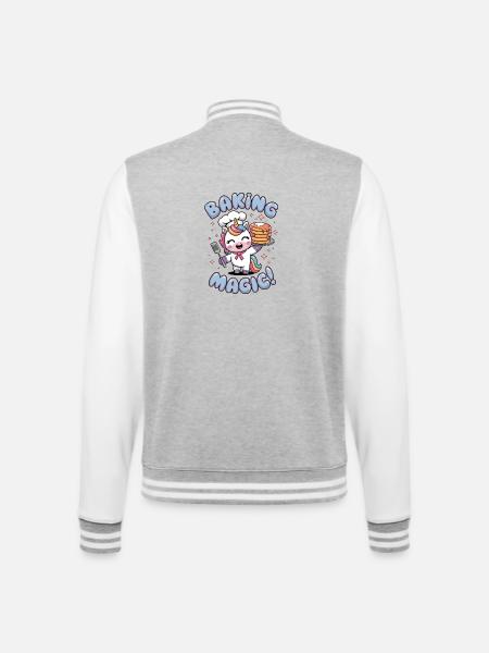 Baking Magic! - College Sweat Jacket - heather grey/white