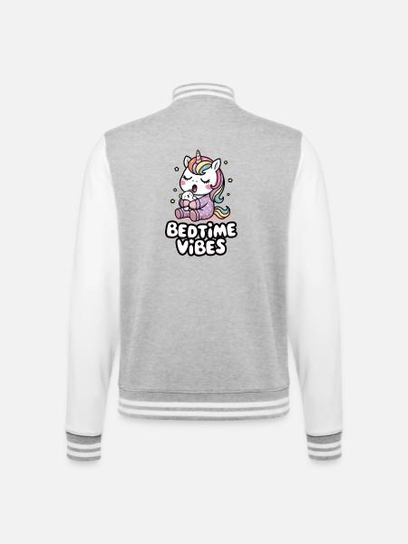 Vibrations du coucher - Veste Teddy - gris chiné / blanc