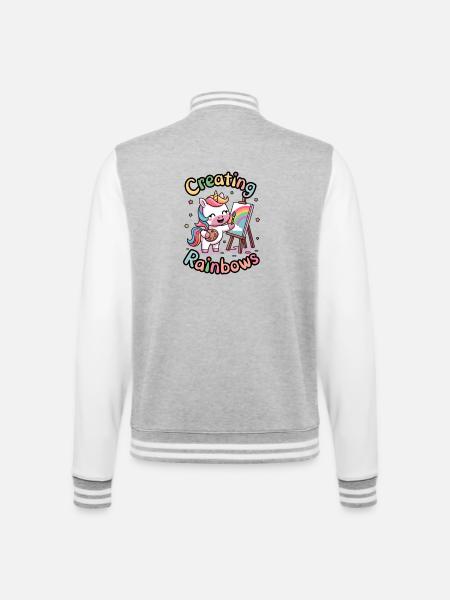 Creating Rainbows - College Sweat Jacket - heather grey/white