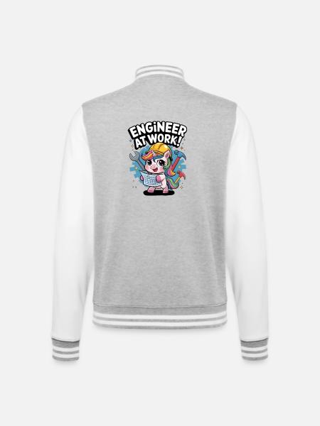 Engineer At Work! - College Sweat Jacket - heather grey/white