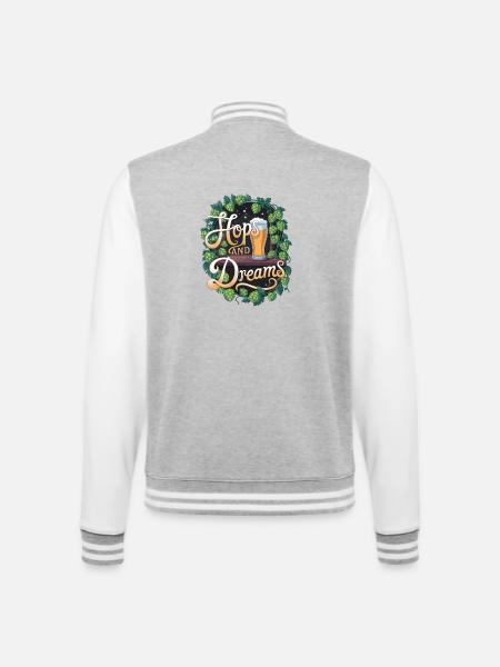 Hops And Dreams - College Sweat Jacket - heather grey/white