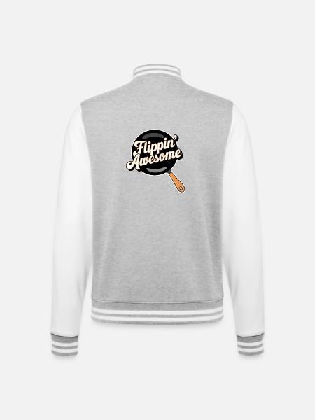 Flippin Awesome - College Sweat Jacket - heather grey/white