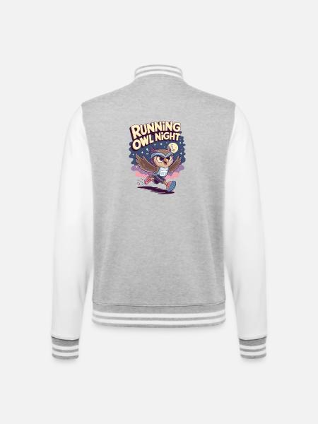 Running Owl Night - College Sweat Jacket - heather grey/white