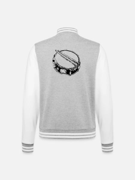 Snare - Drum - Percussion - Music - College Sweat Jacket - heather grey/white