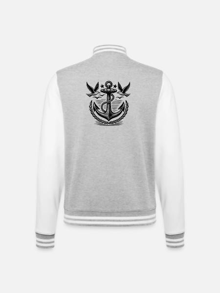 Anchor Seagulls Logo - College Sweat Jacket - heather grey/white