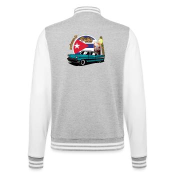 Cuba Cigar Car Rum Libre Havana Souvenir retro - College Sweat Jacket - heather grey/white - Back - Marisol (170cm)