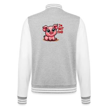 I'm not food - College-Sweatjacke - Grau meliert/Weiß - Hinten - Marisol (170cm)