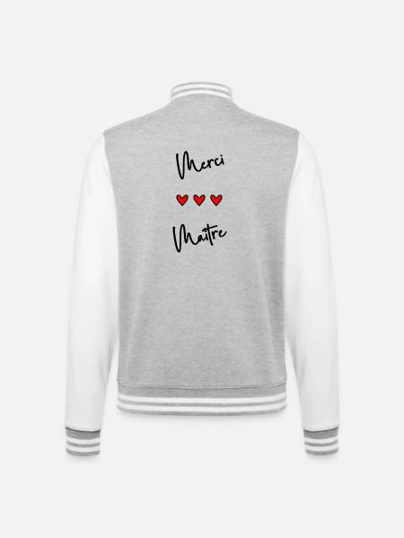 MASTER. MASTER - College Sweat Jacket - heather grey/white