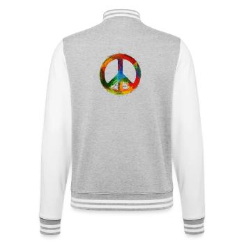 Peace - College-Sweatjacke - Grau meliert/Weiß - Hinten - Marisol (170cm)